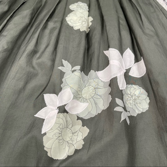 GAP women's NWT silk blend strapless dress slate grey floral applique size 2 - Picture 5 of 15